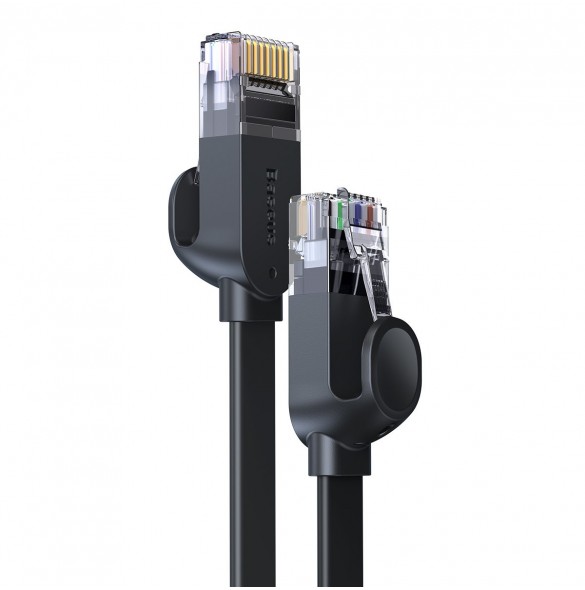 Baseus höghastighet Sex typer av RJ45 Gigabit nätverkskabel (platt kabel) 10m Svart