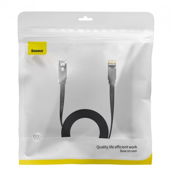 Baseus höghastighet Sex typer av RJ45 Gigabit nätverkskabel (platt kabel) 10m Svart