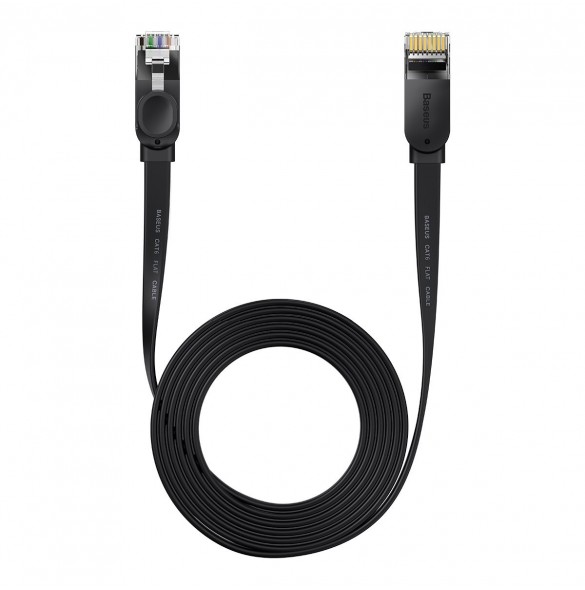 Baseus höghastighet Sex typer av RJ45 Gigabit nätverkskabel (platt kabel) 10m Svart