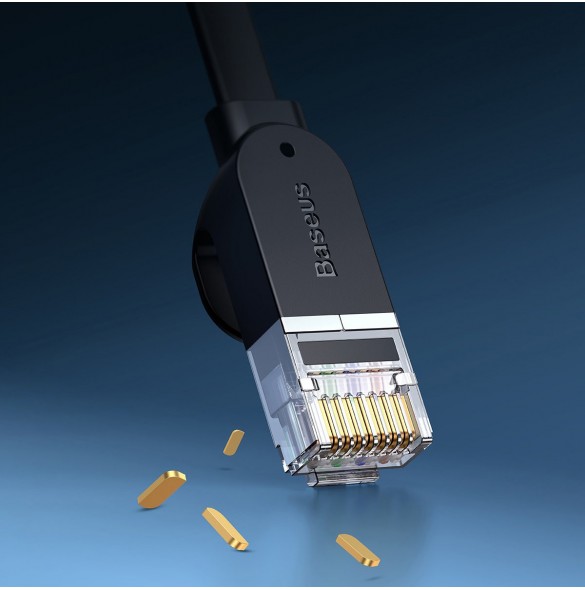 Baseus höghastighet Sex typer av RJ45 Gigabit nätverkskabel (platt kabel) 10m Svart