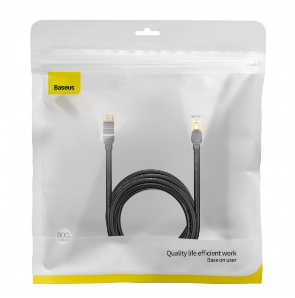 Baseus Speed Seven High Speed RJ45 nätverkskabel 10Gbps 8m Svart (WKJS010601)