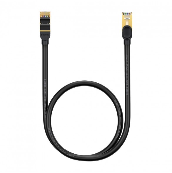 Baseus Speed Seven nätverkskabel RJ45 10Gbps 0,5m svart (WKJS010001)