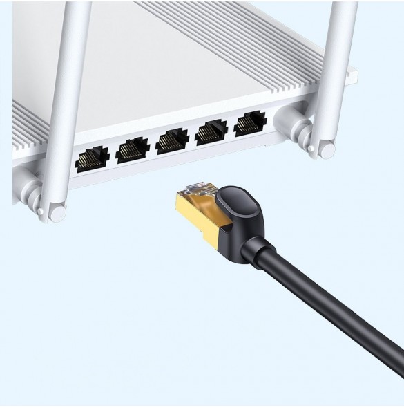 Baseus Speed Seven nätverkskabel RJ45 10Gbps 0,5m svart (WKJS010001)