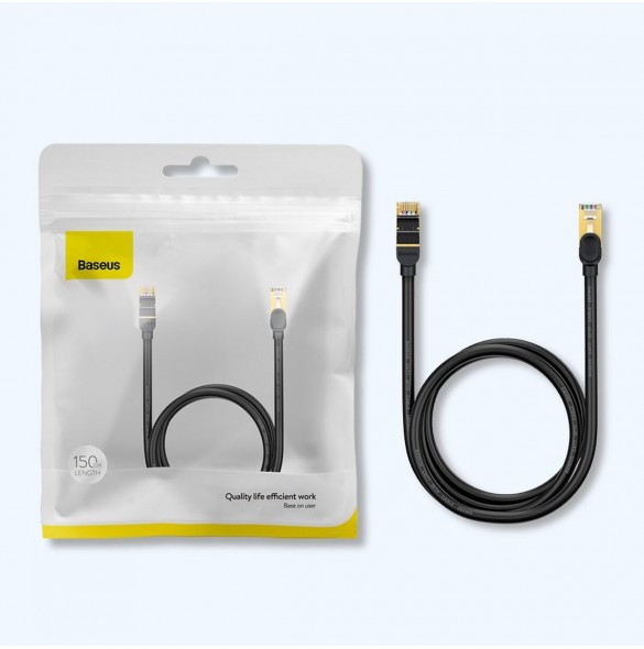 Baseus Speed Seven nätverkskabel RJ45 10Gbps 0,5m svart (WKJS010001)