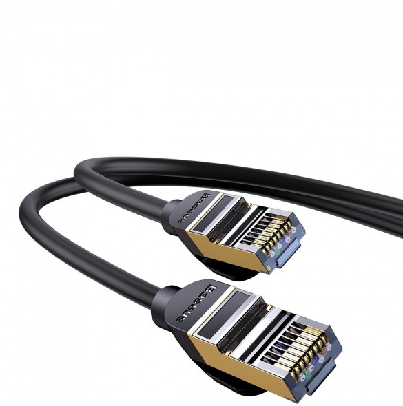 Baseus Speed Seven nätverkskabel RJ45 10Gbps 1,5m svart (WKJS010201)