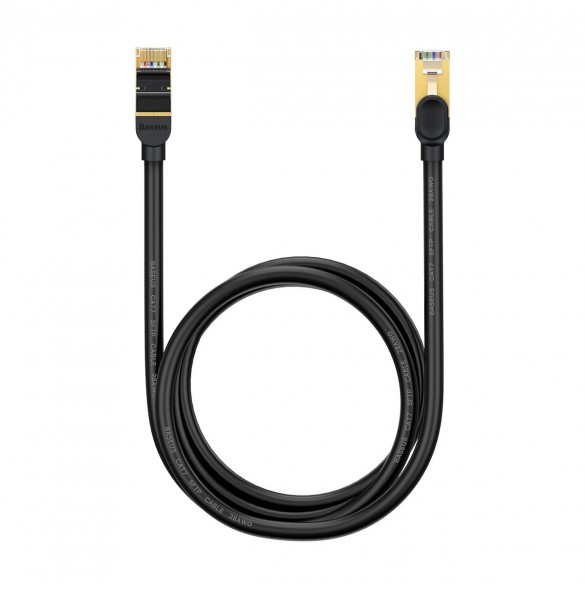 Baseus Speed Seven nätverkskabel RJ45 10Gbps 1,5m svart (WKJS010201)