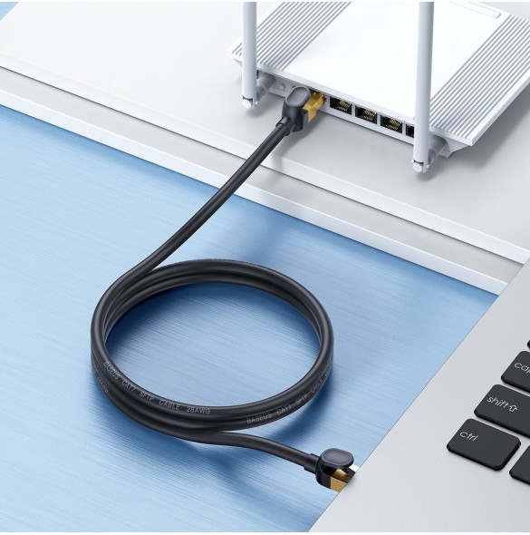 Baseus Speed Seven nätverkskabel RJ45 10Gbps 1,5m svart (WKJS010201)