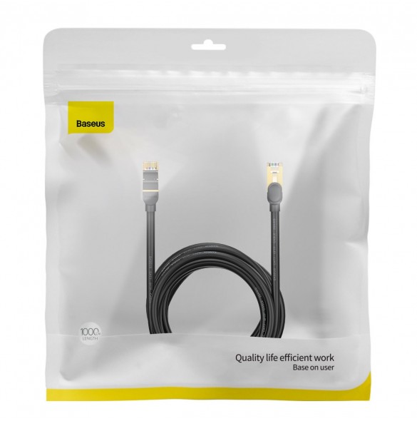 Baseus Speed Seven nätverkskabel RJ45 10Gbps 10m svart (WKJS010701)