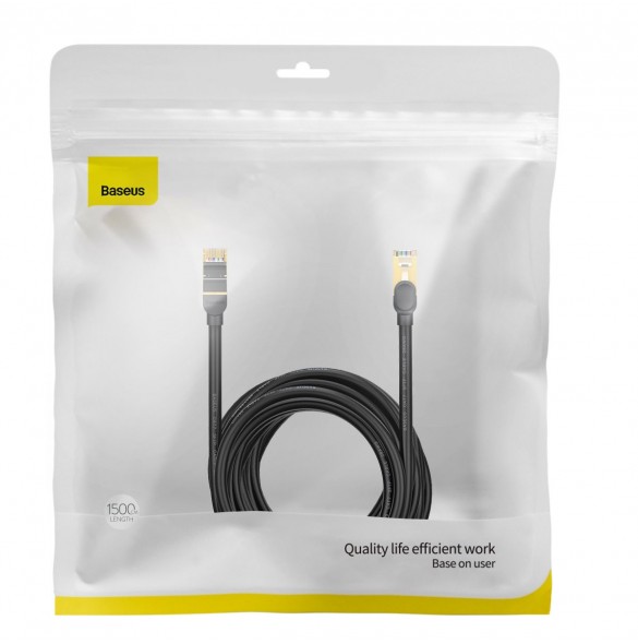 Baseus Speed Seven nätverkskabel RJ45 10Gbps 15m svart (WKJS010801)