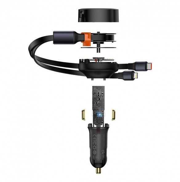 Baseus Enjoyment 2-i-1 billaddare 30W svart (CGTX000001)