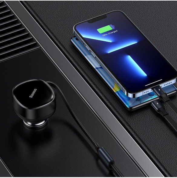 Baseus Enjoyment 2-i-1 billaddare 30W svart (CGTX000001)