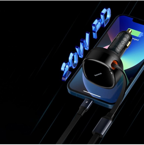 Baseus Enjoyment 2-i-1 billaddare 30W svart (CGTX000001)
