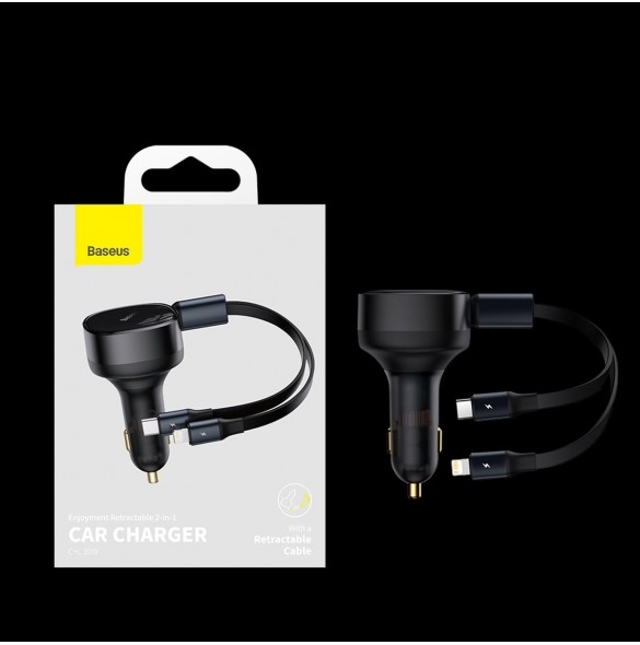 Baseus Enjoyment 2-i-1 billaddare 30W svart (CGTX000001)