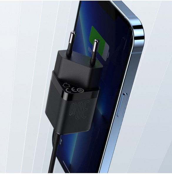 Baseus GaN3 snabbladdare 30W svart (CCGN010101)