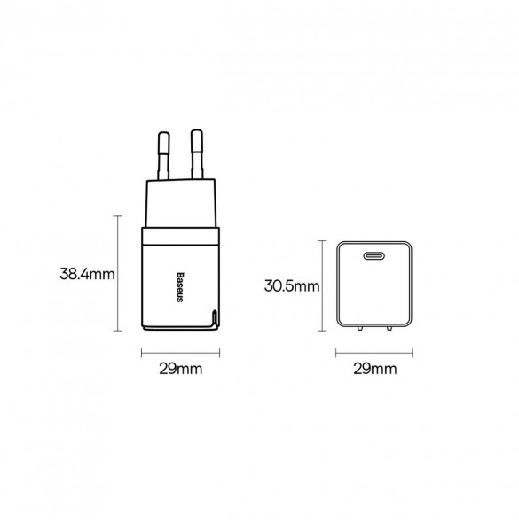 Baseus GaN3 snabbladdare 30W svart (CCGN010101)