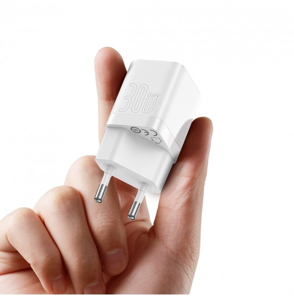 Baseus GaN3 snabbladdare 30W vit (CCGN010102)