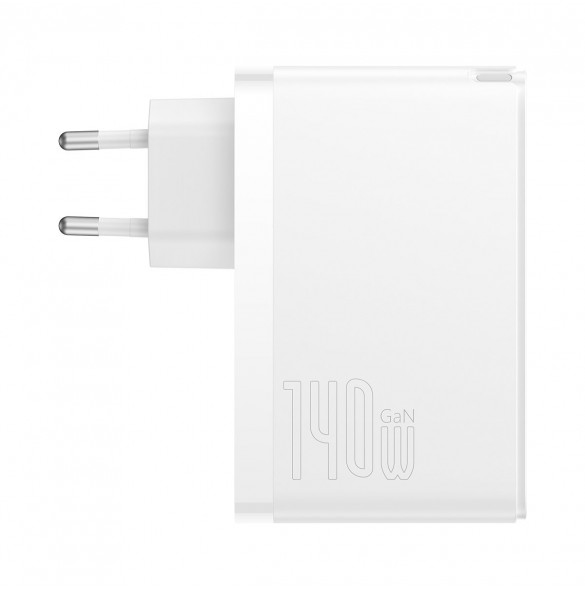 Baseus GaN5 Pro snabbladdare 2xUSB-C+USB 140W EU vit (CCGP100202)