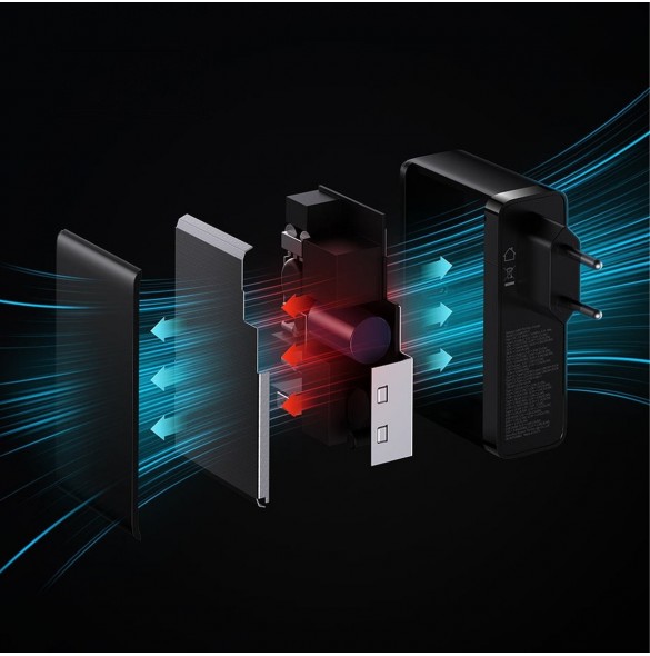 Baseus GaN5 Pro snabbladdare 2xUSB-C+USB 140W EU vit (CCGP100202)