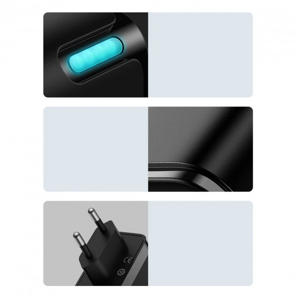 Baseus GaN5 Pro snabbladdare 2xUSB-C+USB 140W EU vit (CCGP100202)