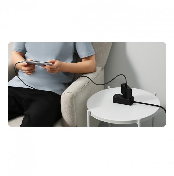 Baseus GaN5 Pro snabbladdare 2xUSB-C+USB 140W EU vit (CCGP100202)