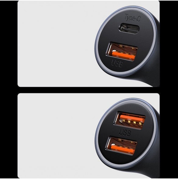Baseus Golden Contactor Max snabb billaddare 2x USB 60 W Quick Charge mörkgrå (CGJM000013)