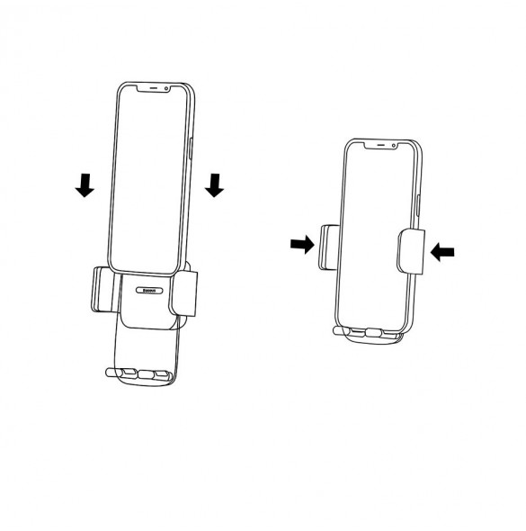 Baseus 2in1 bilhållare för sittbrunn och ventilationsgaller svart (SUYK000001)
