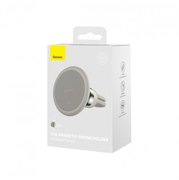 Baseus C01 bilventilator magnetisk smartphonehållare grå (SUCC000102)