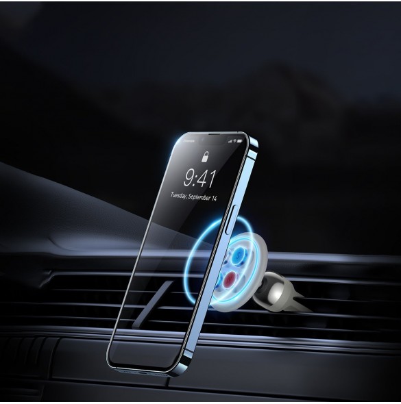 Baseus C01 bilventilator magnetisk smartphonehållare grå (SUCC000102)