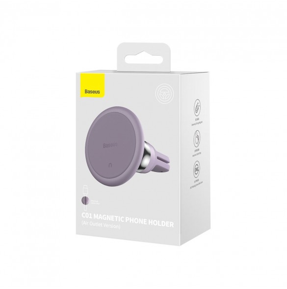 Baseus C01 magnetisk bilventilationshållare för smartphone lila (SUCC000105)