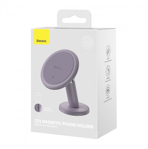 Baseus C01 magnetisk biltelefonhållare för instrumentbrädan lila (SUCC000005)