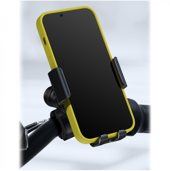 Baseus elcykel smartphonehållare med inbyggd solpanel 150mAh svart (SUZG010001)