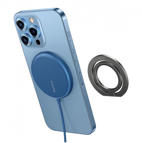 Baseus Halo magnetisk ringhållare telefonstativ grå (SUCH000013)