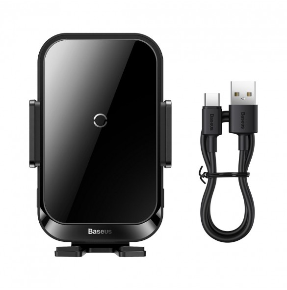 Baseus Halo telefonhållare med 15W induktiv laddare för galler - svart