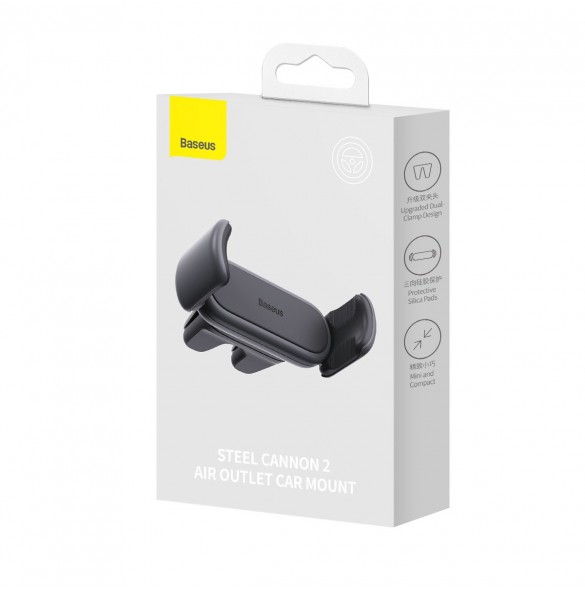 Baseus Steel Cannon 2 smartphonehållare för ventilationsgaller svart (SUGP000001)