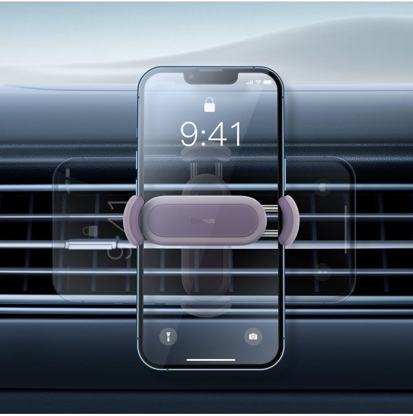 Baseus Steel Cannon 2 smartphonehållare för ventilationsgaller lila (SUGP000005)