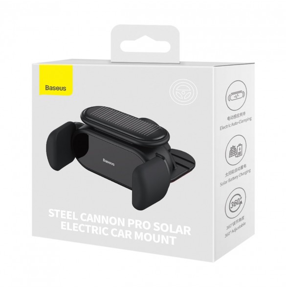 Baseus Steel Cannon Pro solar automatisk cockpit bilhållare svart (SUGP010001)