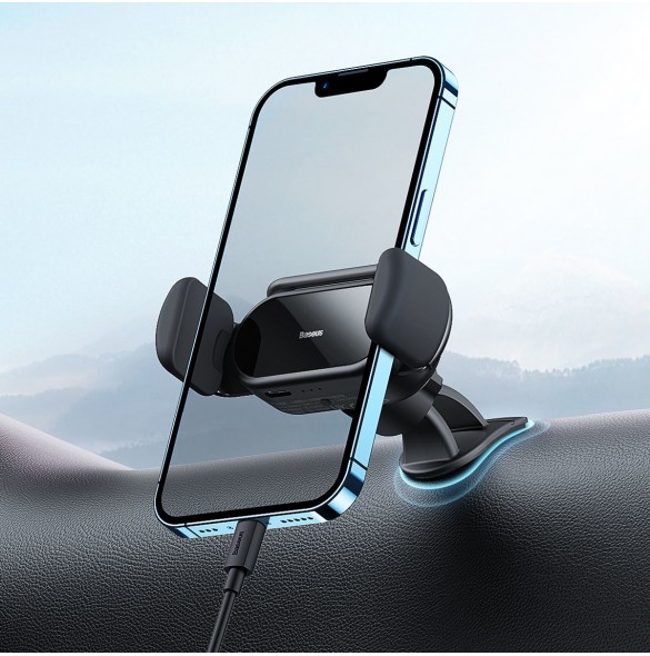 Baseus Steel Cannon Pro solar automatisk cockpit bilhållare svart (SUGP010001)
