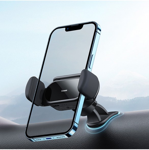 Baseus Steel Cannon Pro solar automatisk cockpit bilhållare svart (SUGP010001)