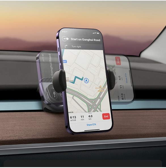 Elbilshållare med solpanel till Tesla Model 3 / Y Baseus T-Space - svart
