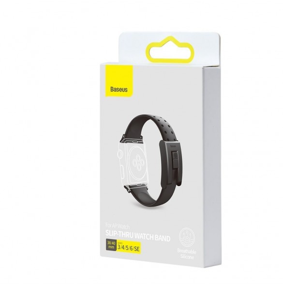 Baseus Slip-Thru bandarmband för Apple Watch 3/4/5/6/SE 38mm/40mm svart (LBWSE-01)
