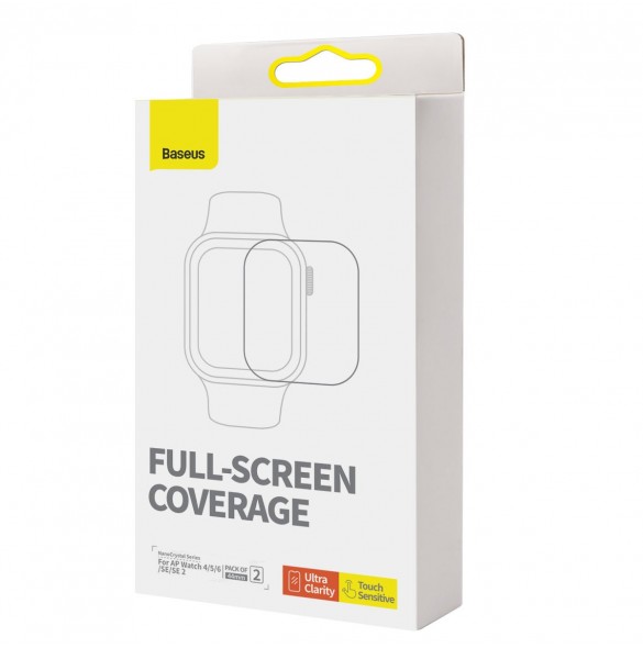 Set med 2x Baseus NanoCrystal skyddsfilm för Apple Watch 7/8 45mm + monteringssats - transparent