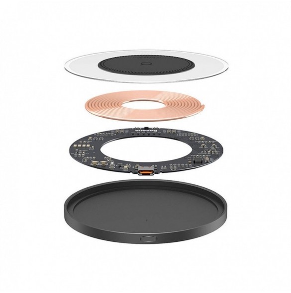 Baseus BS-W530 15W induktionsladdare + USB C-kabel - USB C 24W 1m - svart