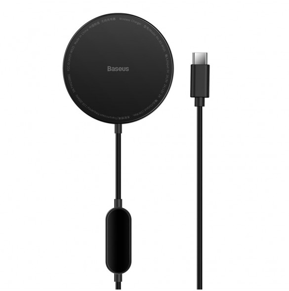 Baseus Simple Mini2 15W magnetisk Qi trådlös laddare kompatibel med MagSafe Black (CCJJ010001)