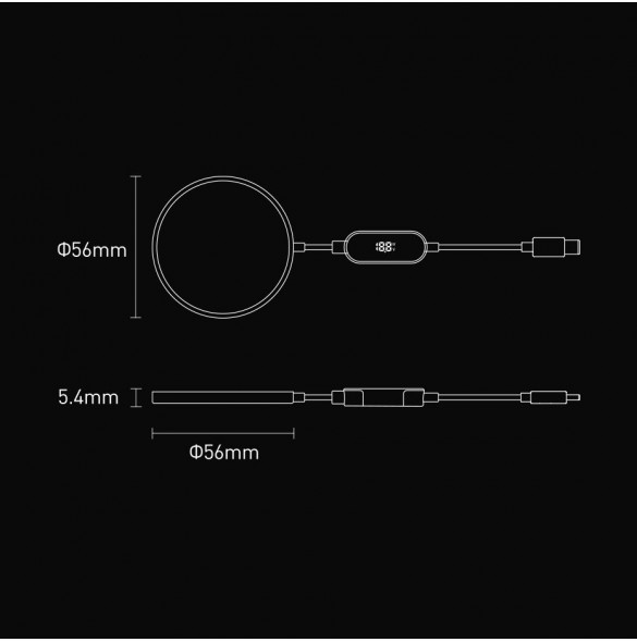 Baseus Simple Mini2 15W magnetisk Qi trådlös laddare kompatibel med MagSafe Black (CCJJ010001)