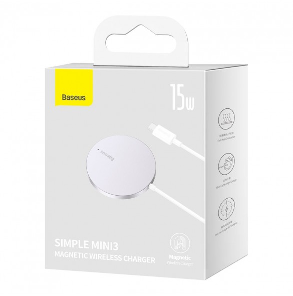 Baseus Simple Mini3 induktionsladdare 15W silver
