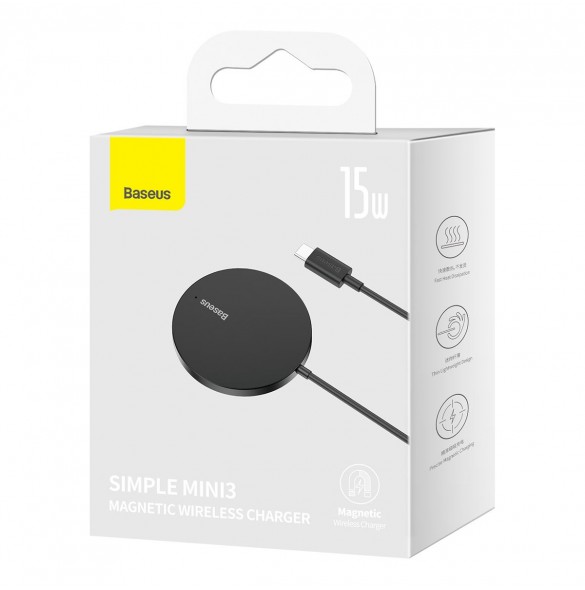Baseus Simple Mini3 induktionsladdare MagSafe 15W svart