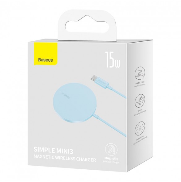 Baseus Simple Mini3 magnetladdare MagSafe Qi 15W blå