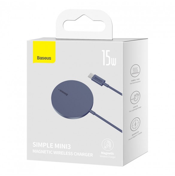 Baseus Simple Mini3 magnetladdare MagSafe Qi 15W lila