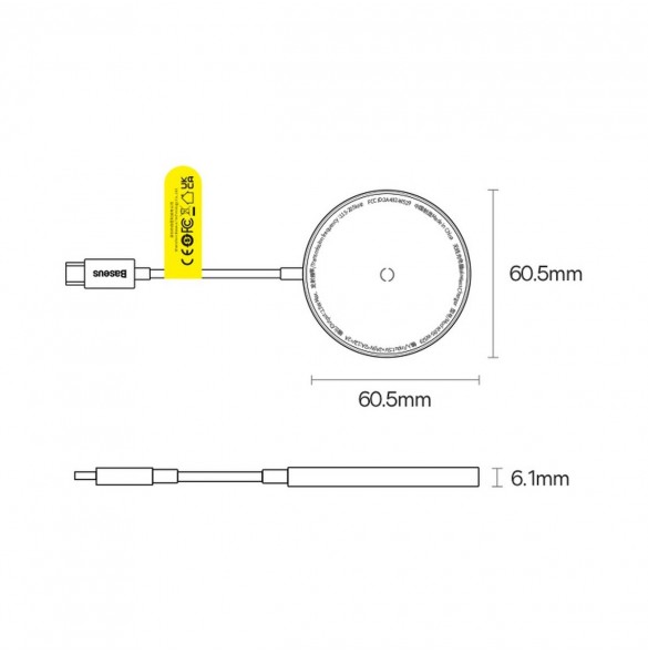 Baseus Simple Mini3 magnetladdare MagSafe Qi 15W lila
