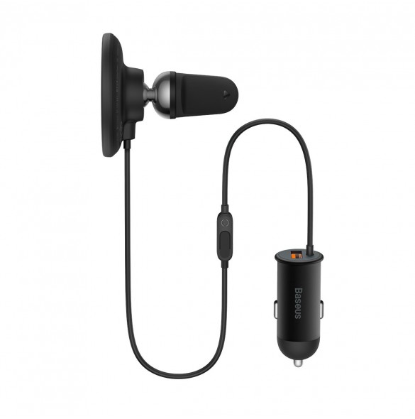 Baseus trådlös billaddare med MagSafe 15W hållare för luftventil + USB-A 25W svart (CW01)